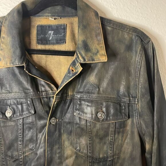 7 for all man kind jean jacket camo Size M - Picture 2 of 10